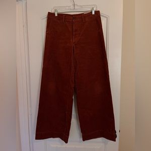 GAP Wide Leg, High Rise Orange Corduroy Pants Size 10